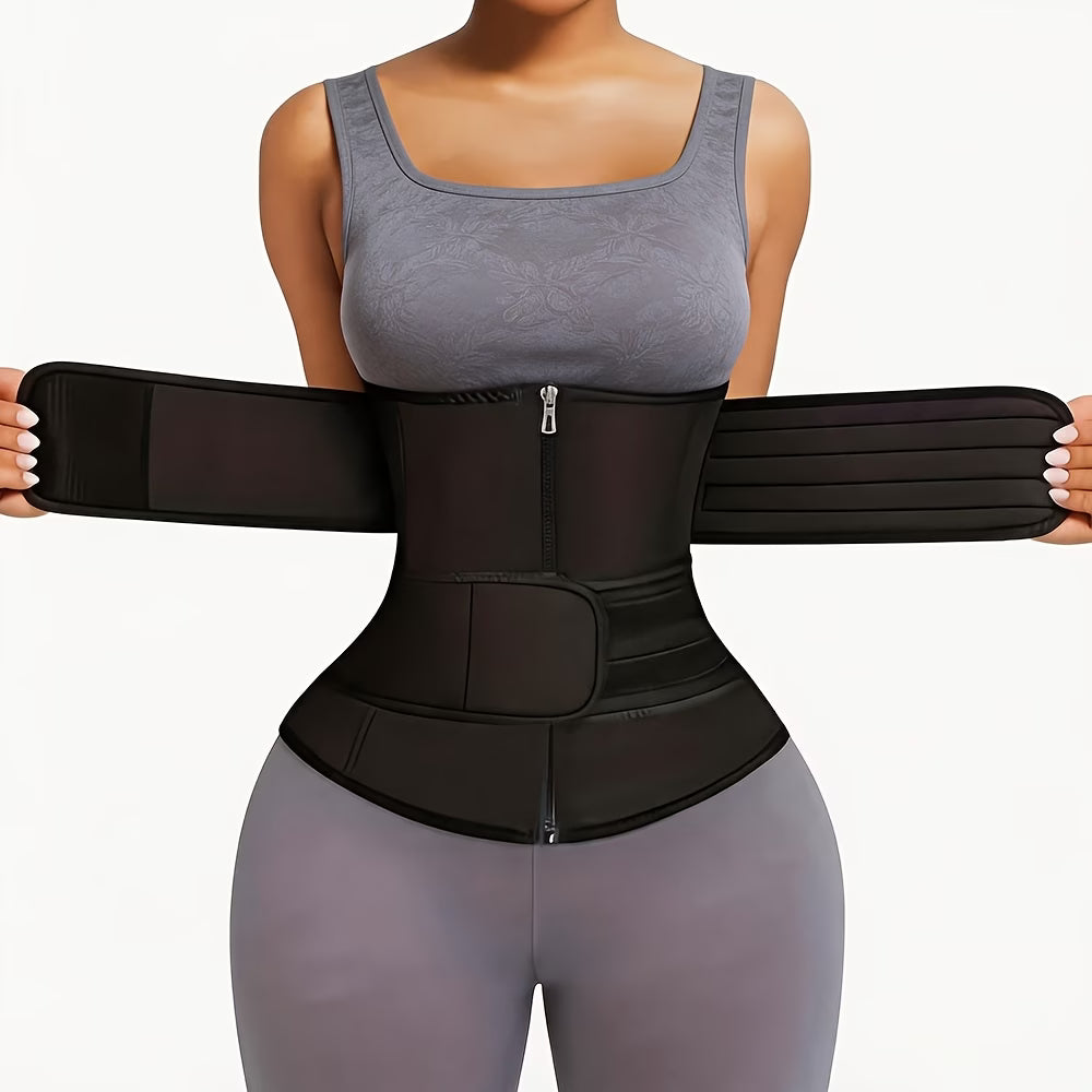 Zipper Waist Trimmer with Double Belt