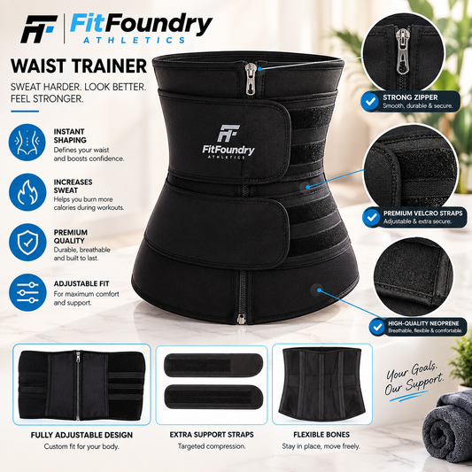 Zipper Waist Trimmer with Double Belt